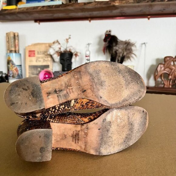 Zadig & Voltaire Glimmer Wilk Embossed Snake Heeled Boots - Picture 9 of 9